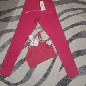 Adidas by Stella Mccartney tights set sports bra tank pink small